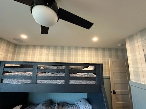 Wallpaper installer at work in Farmington Hills neighborhood Michigan