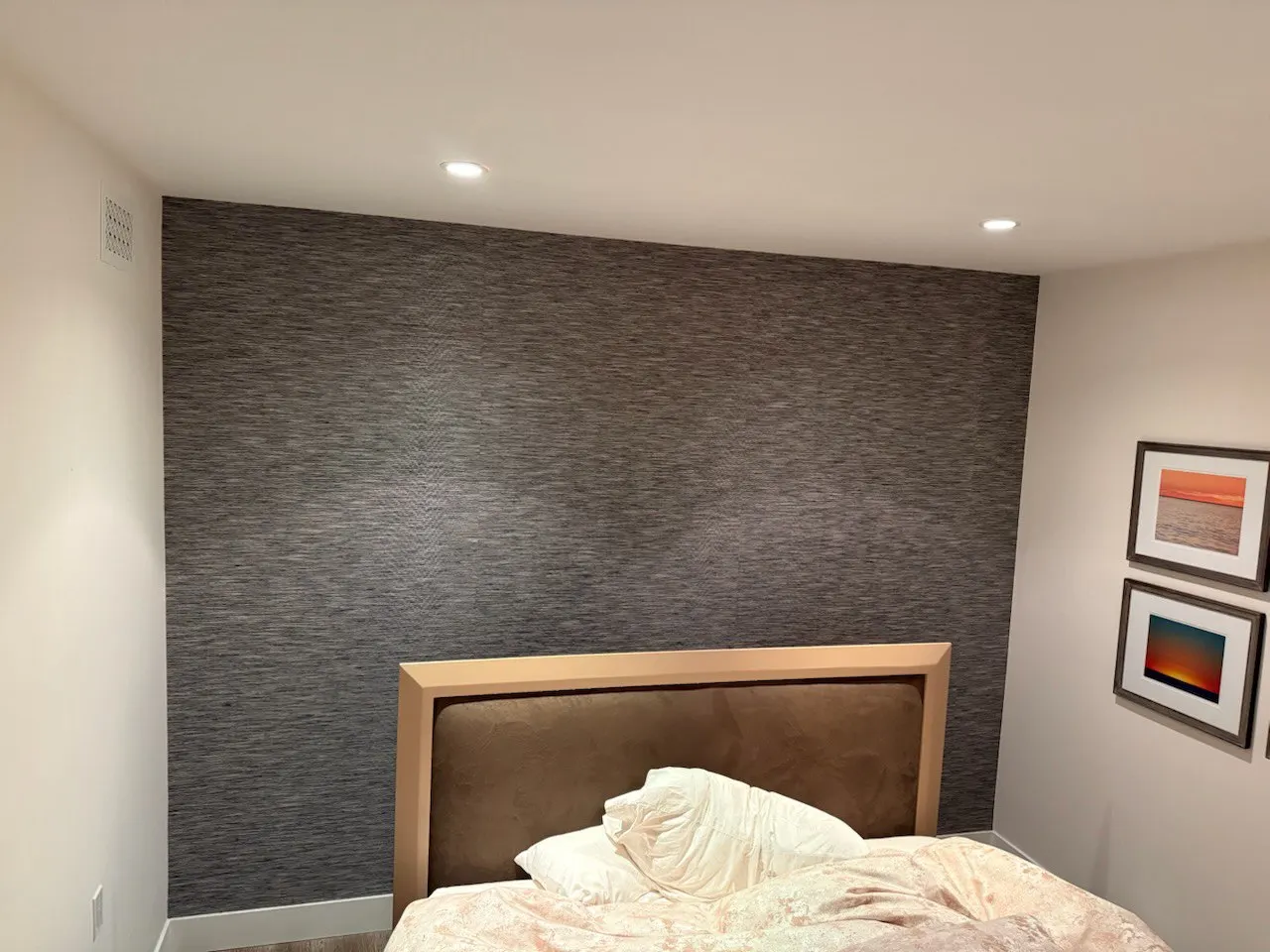 Wallpaper installer at work in Troy neighborhood Michigan